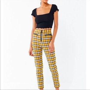 UO urban outfitters plaid high waist zip up pants women size 2